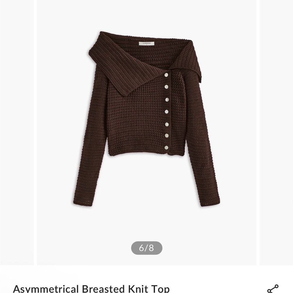 Commense Chocolate Off-the-Shoulder Sweater